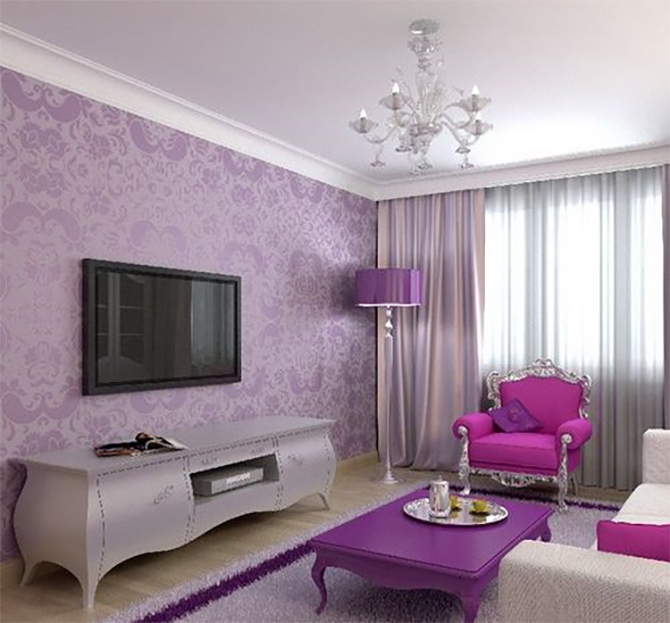 Гостиная В Фиолетовом Цвете Фото