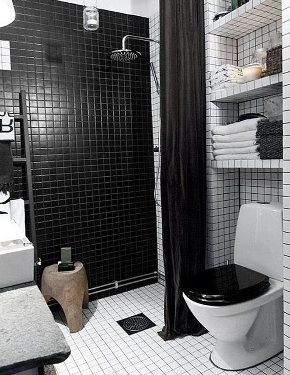 ванна в черно белых тонах реальные фото