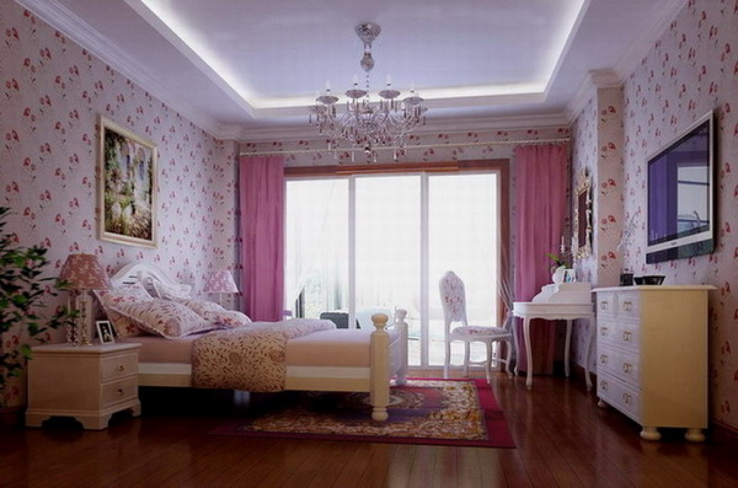 Одна сторона комнаты на 2 м больше. Обои в цветочек для спальни. Шторы в комнату с розовыми обоями. Шторы под розовые обои в спальню. Шторы к розовым обоям.