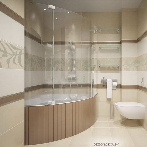 Дизайн ванных комнат с угловой ванной и совмещенных с туалетом