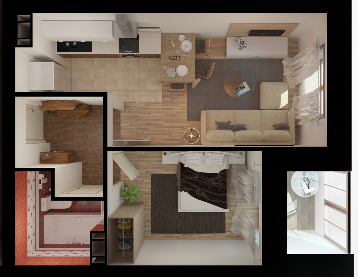 Дизайн 1 комнатной квартиры 37 кв м в панельном доме