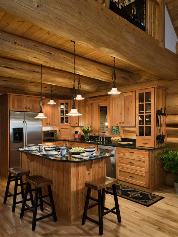 Дизайн кухни в деревянном доме из бруса фотогалерея