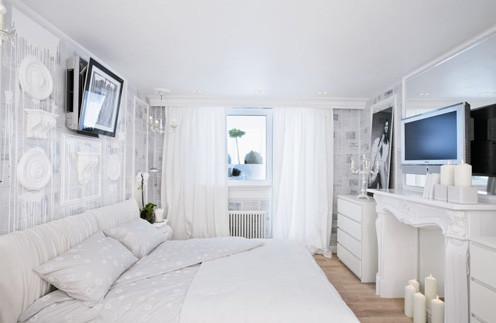 Дизайн спальни белые стены