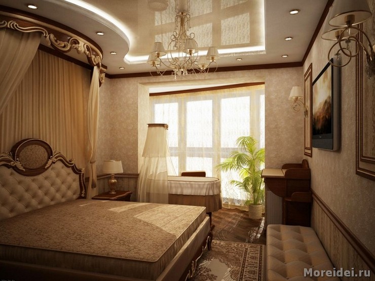 Дизайн спальни с утепленным балконом