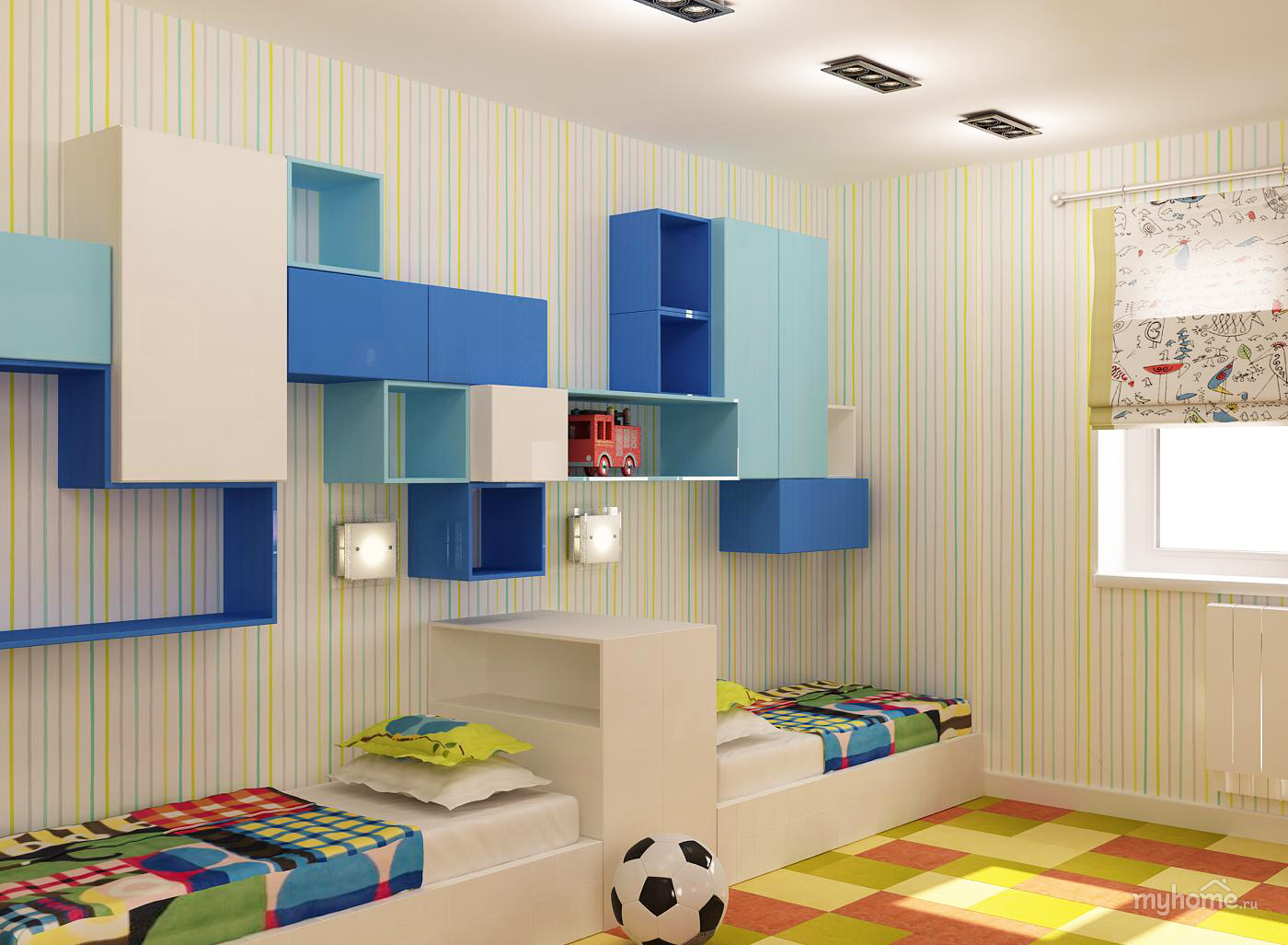 Дизайн детской комнаты на 2 мальчиков