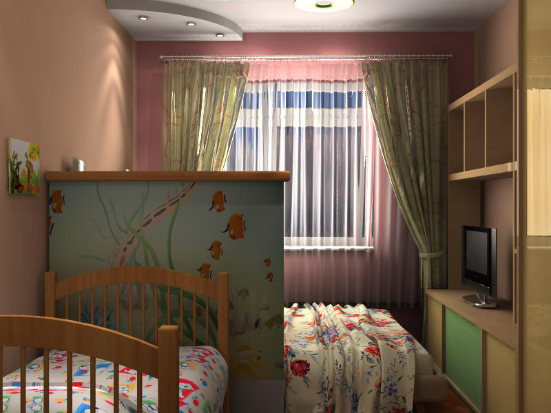 Планировка спальни совмещенной с детской