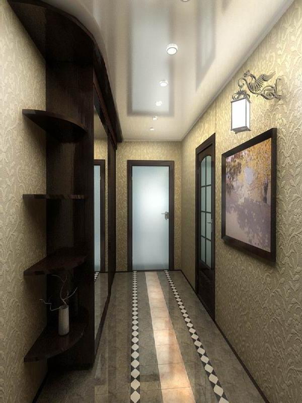 Узкий длинный коридор в квартире дизайн фото в