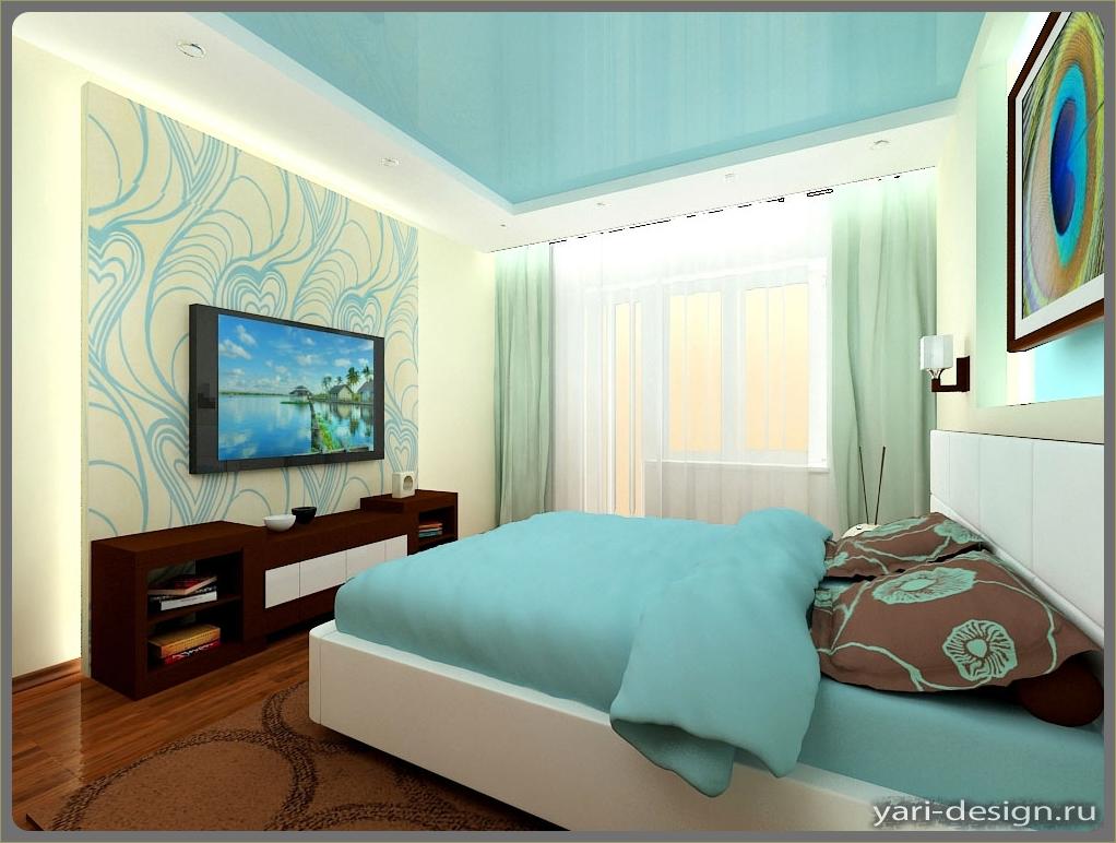 Дизайн комнаты в голубом стиле