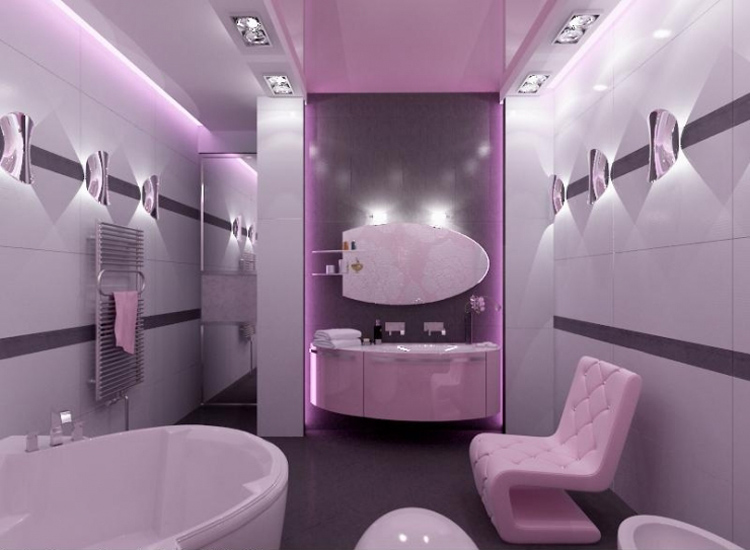 Дизайн ванной комнаты в лазурном цвете