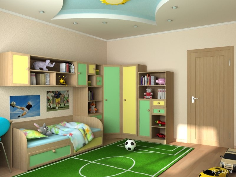 Красивый дизайн детской комнаты для мальчика