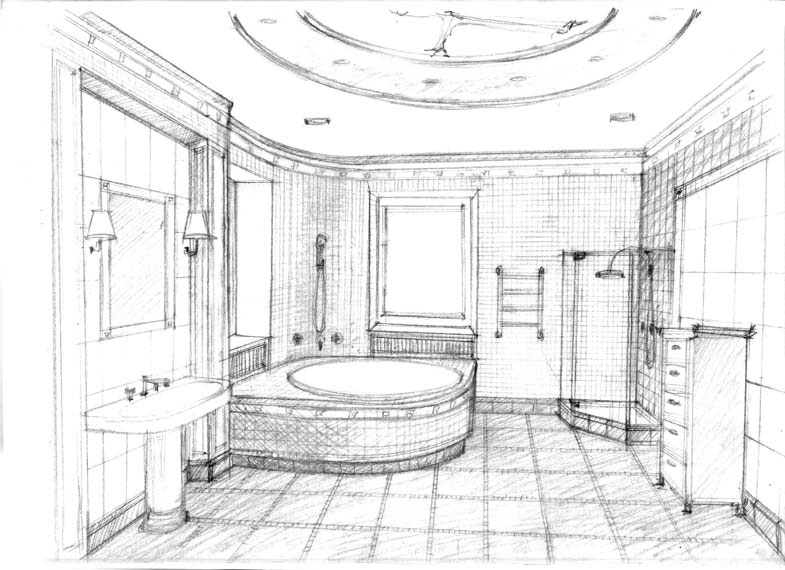 Нарисовать дизайн ванной