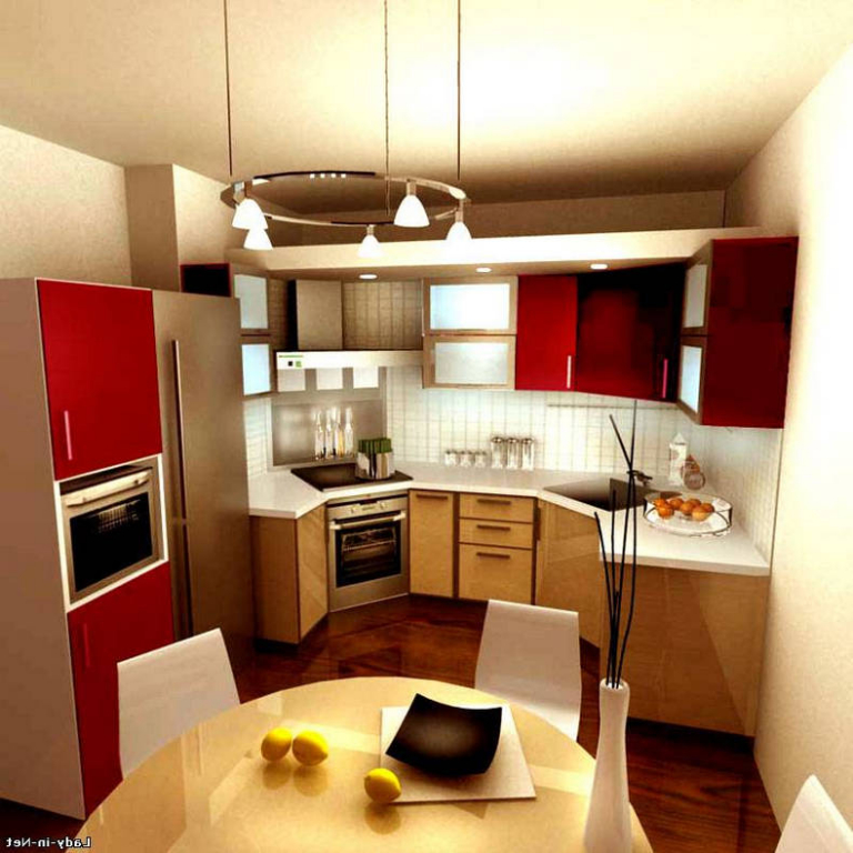 Интерьер кухни маленькой в частном доме в современном стиле