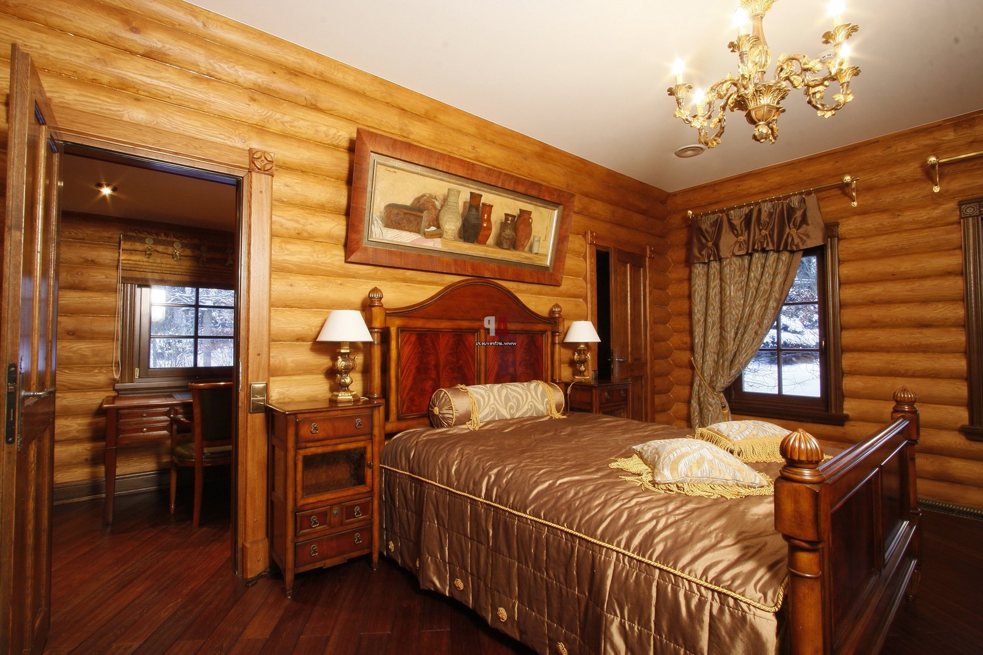оформление комнаты в деревянном доме