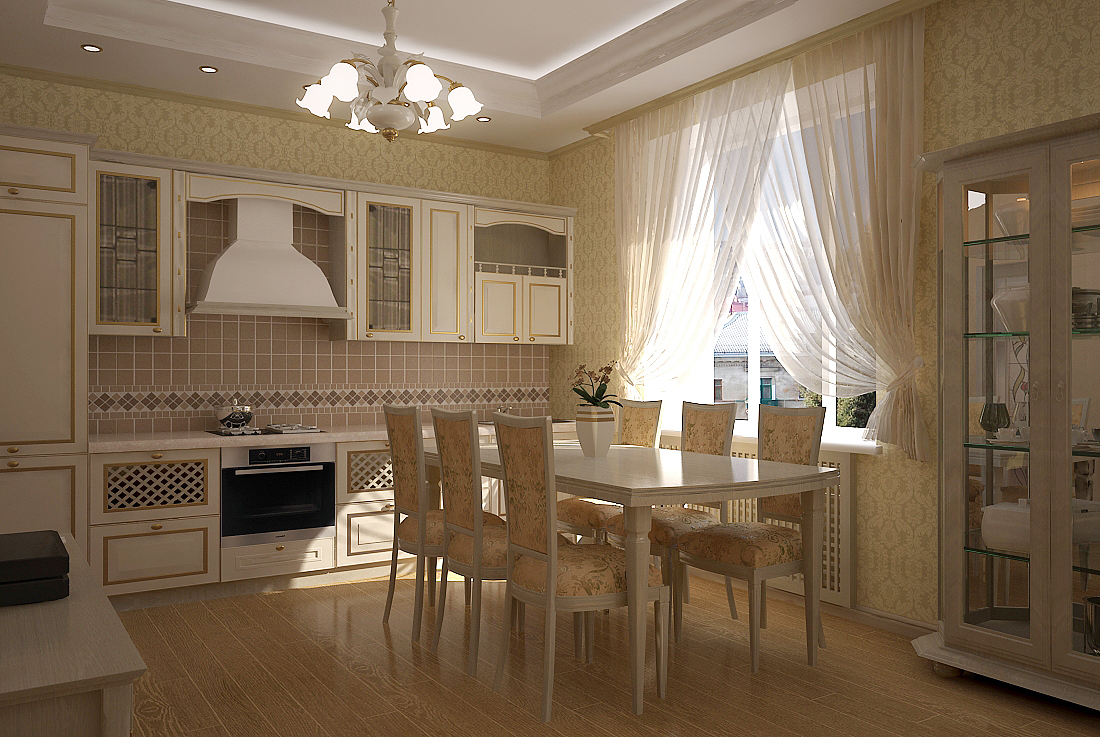 Дизайн гостиной комнаты совмещенной с кухней в частном доме