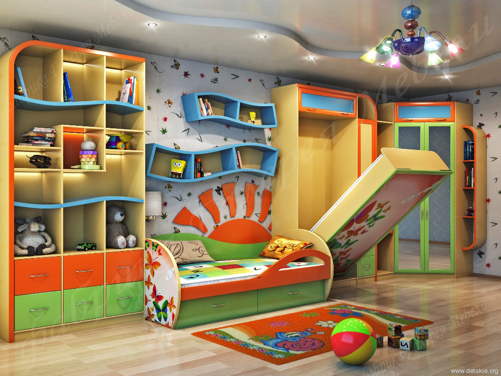 Интерьер комнаты для детей разного возраста