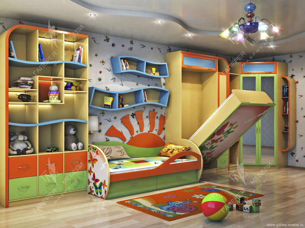 Детская комната со встроенной мебелью