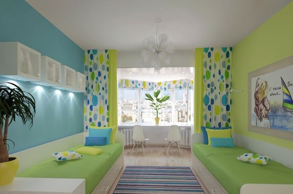 Современный дизайн детской комнаты для разнополых детей