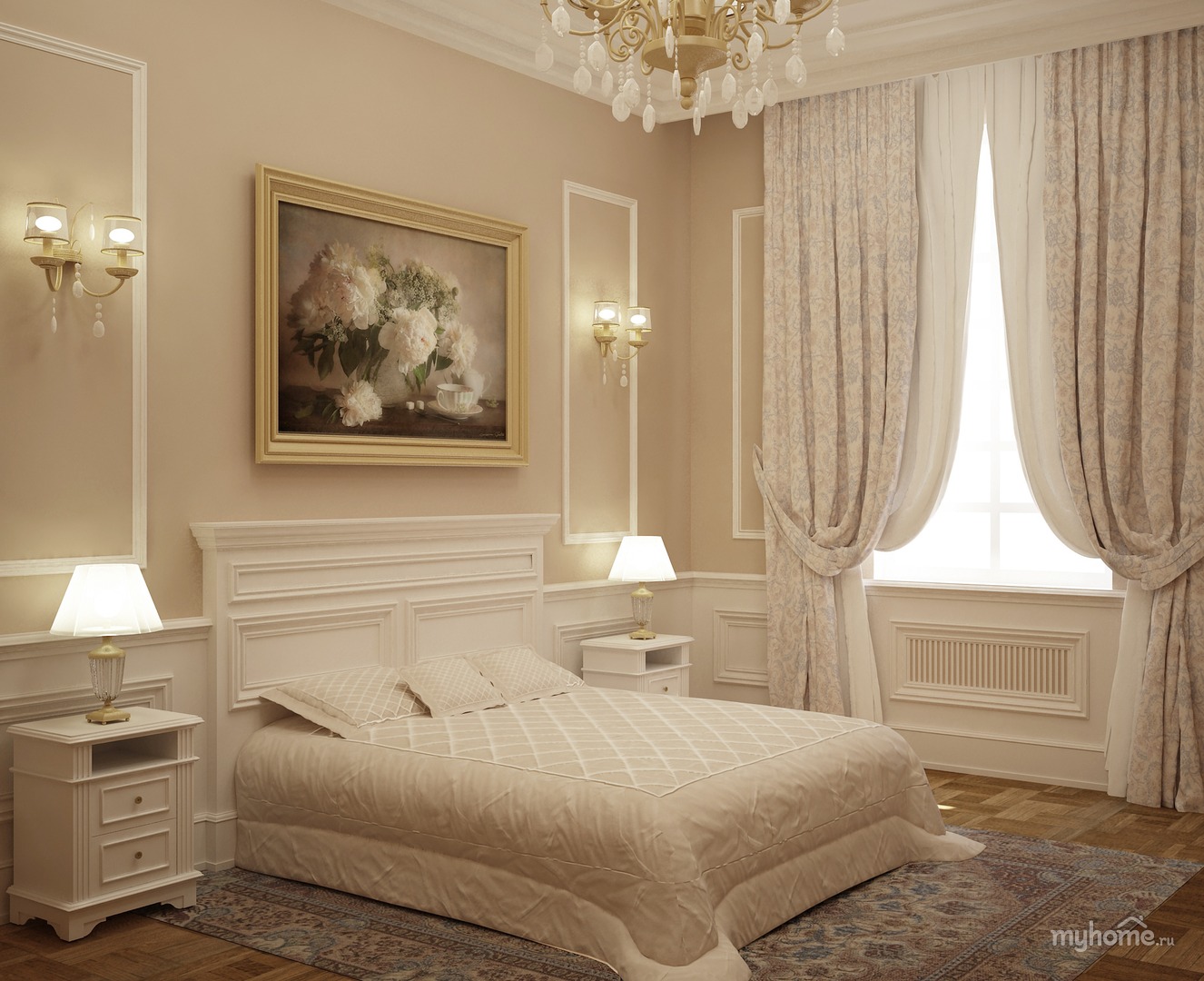 комнаты в классическом стиле в светлых тонах