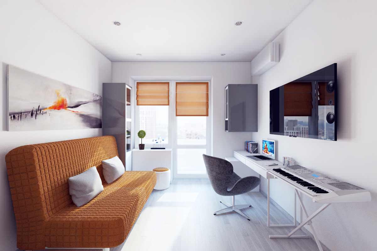 Дизайн 2 комнатной квартиры 50 м2 в современном стиле фото
