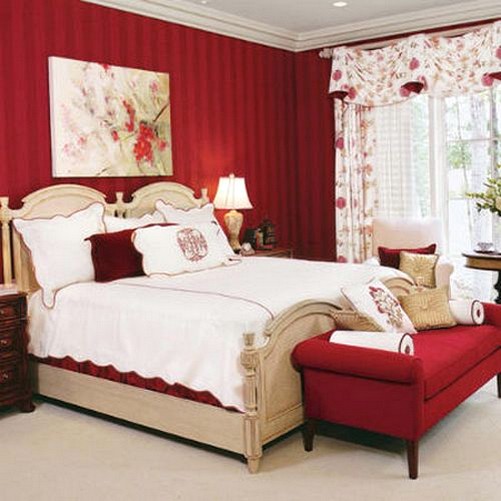 Дизайн спальни с красными акцентами