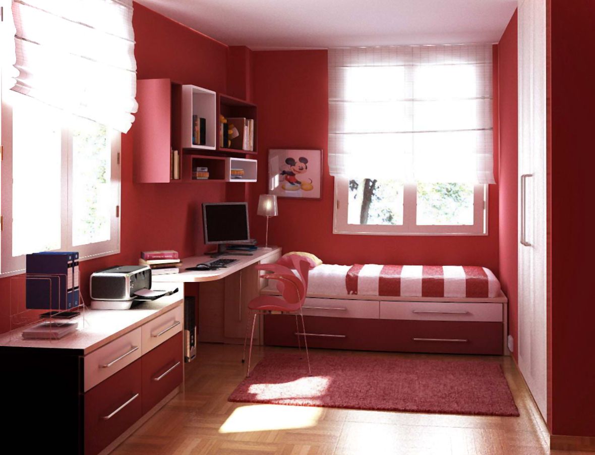 Дизайн маленькой квадратной комнаты для подростка