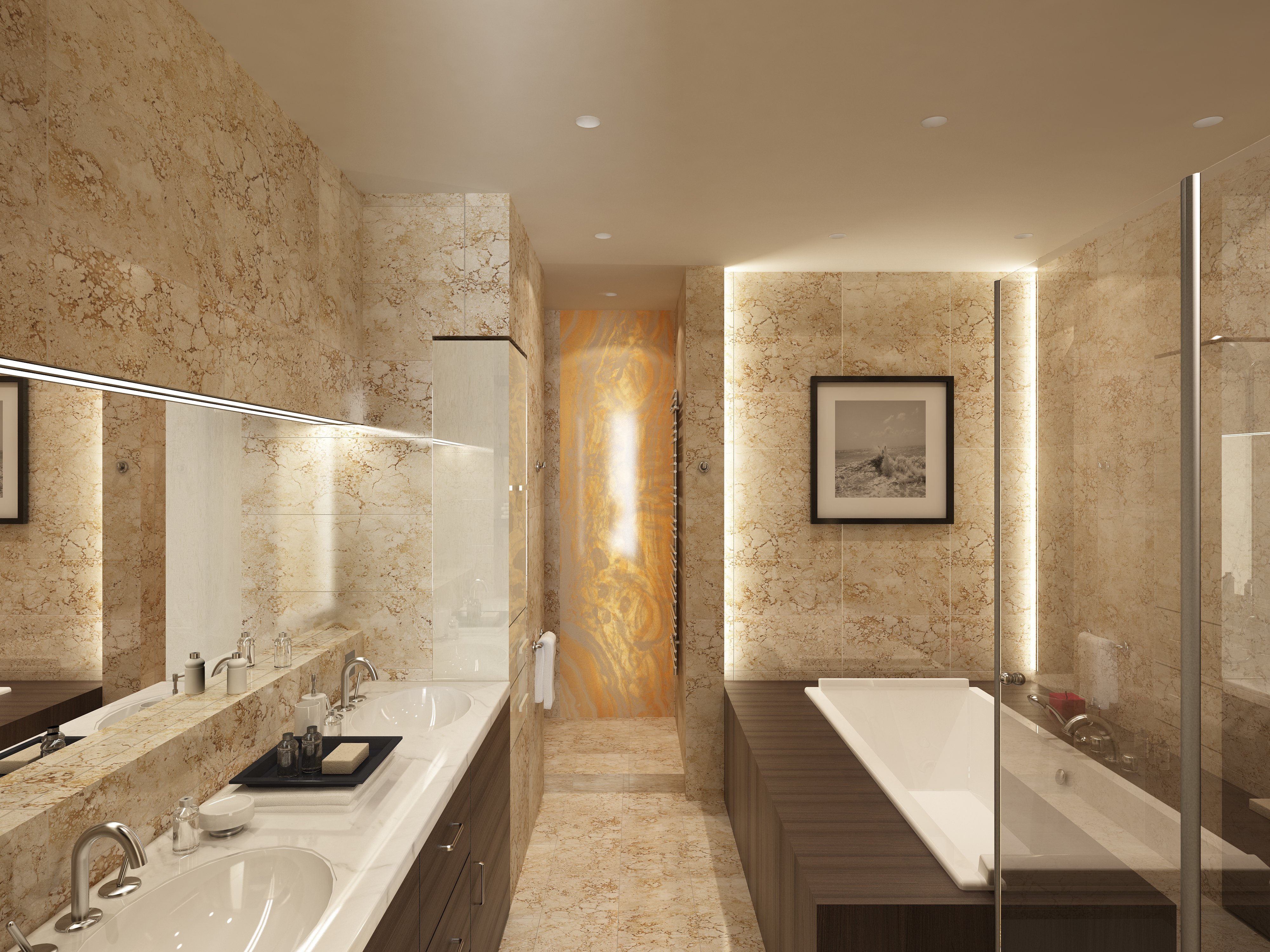 Простой и красивый дизайн ванной комнаты