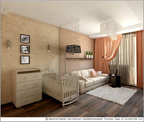 Планировка однокомнатной квартиры с детской кроваткой фото