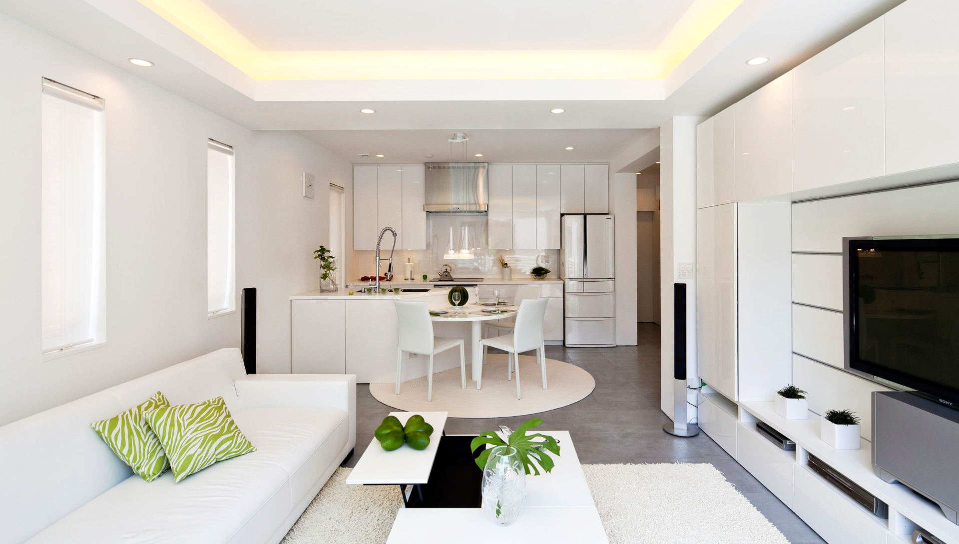 Дизайн кухни гостиной в современном стиле в частном доме 25 кв м