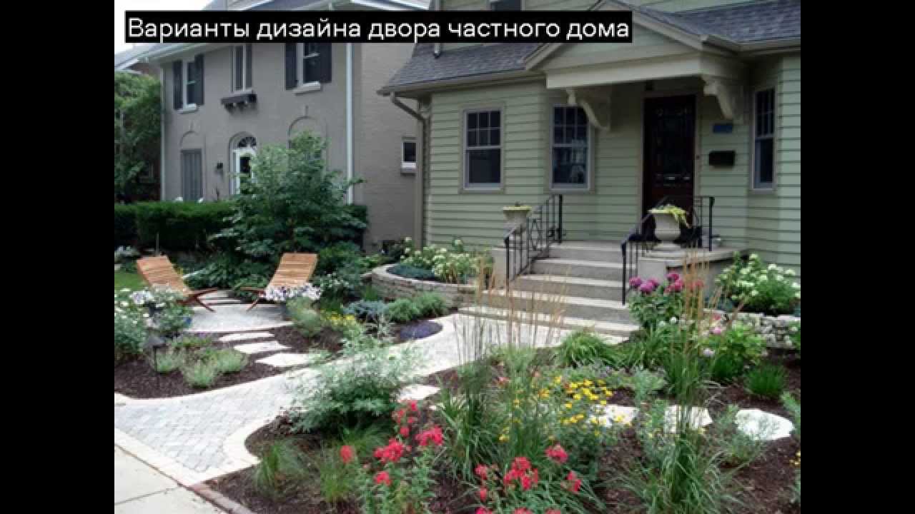 Дизайн двора частного дома фото видео