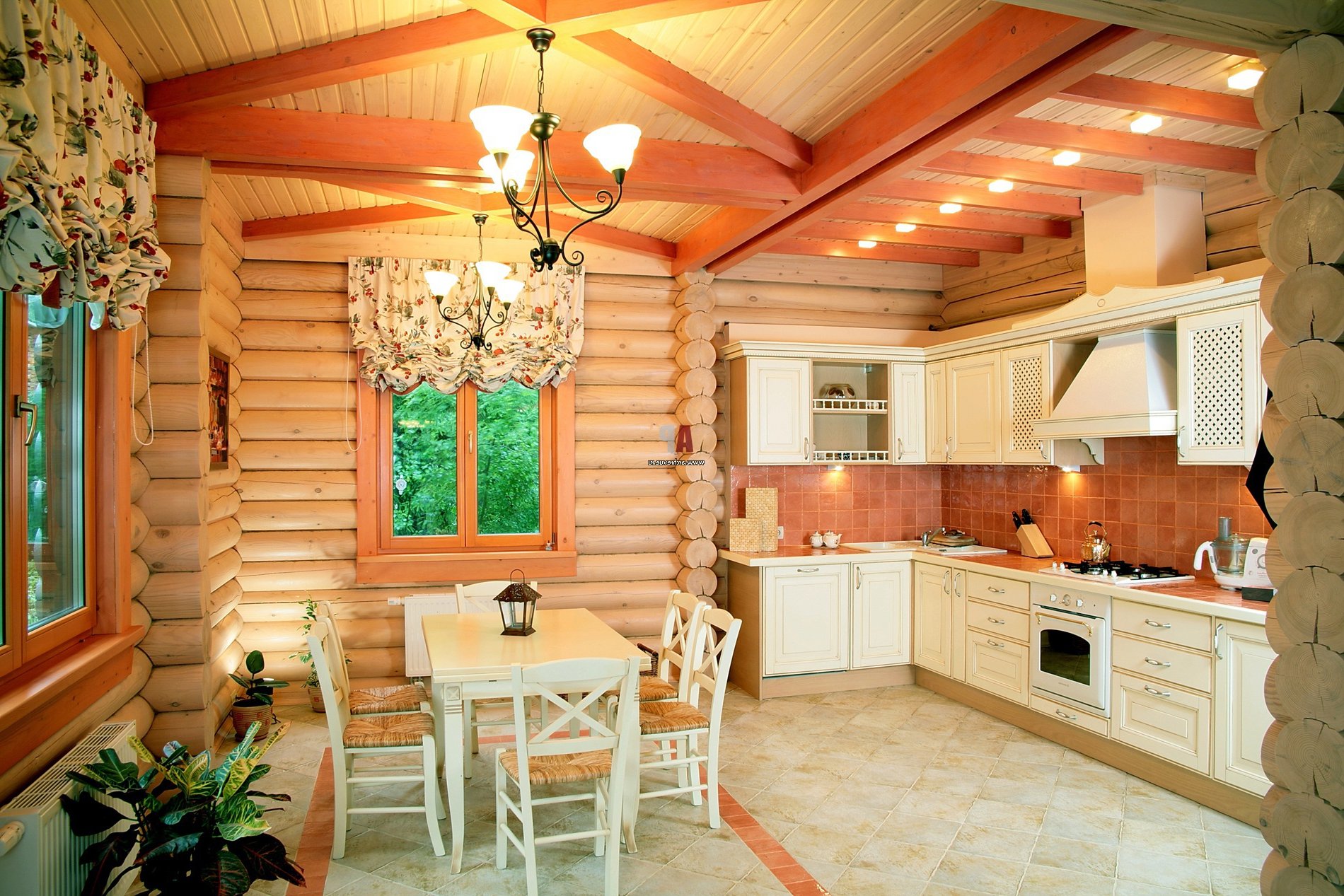 Интерьер кухни деревянного дома фото » Картинки и фотографии дизайна .