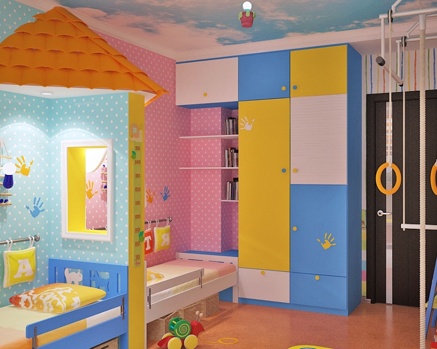 Варианты детской комнаты для двоих разнополых детей фото и варианты планировки