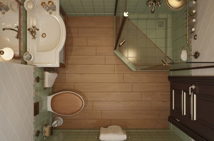 Дизайн ванной комнаты на даче с душевой