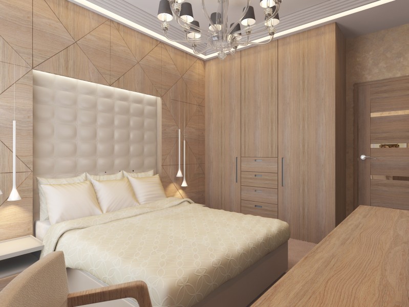 Дизайн спальни с 3 окнами на разных стенах