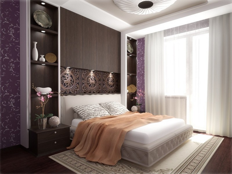 Дизайн спальни с деревянными элементами