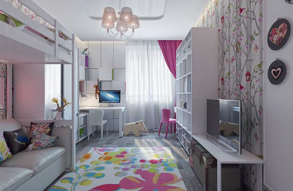 Дизайн маленькой квадратной комнаты для подростка