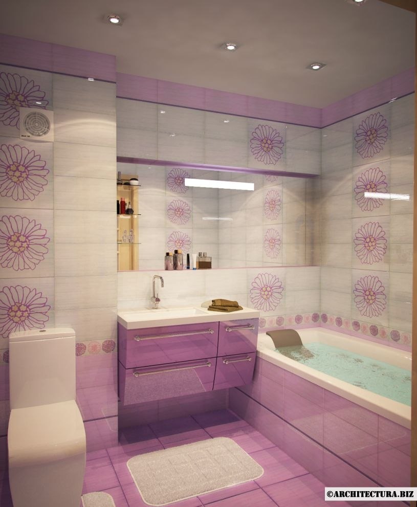 Дизайн Сиреневых Ванных Комнат Фото