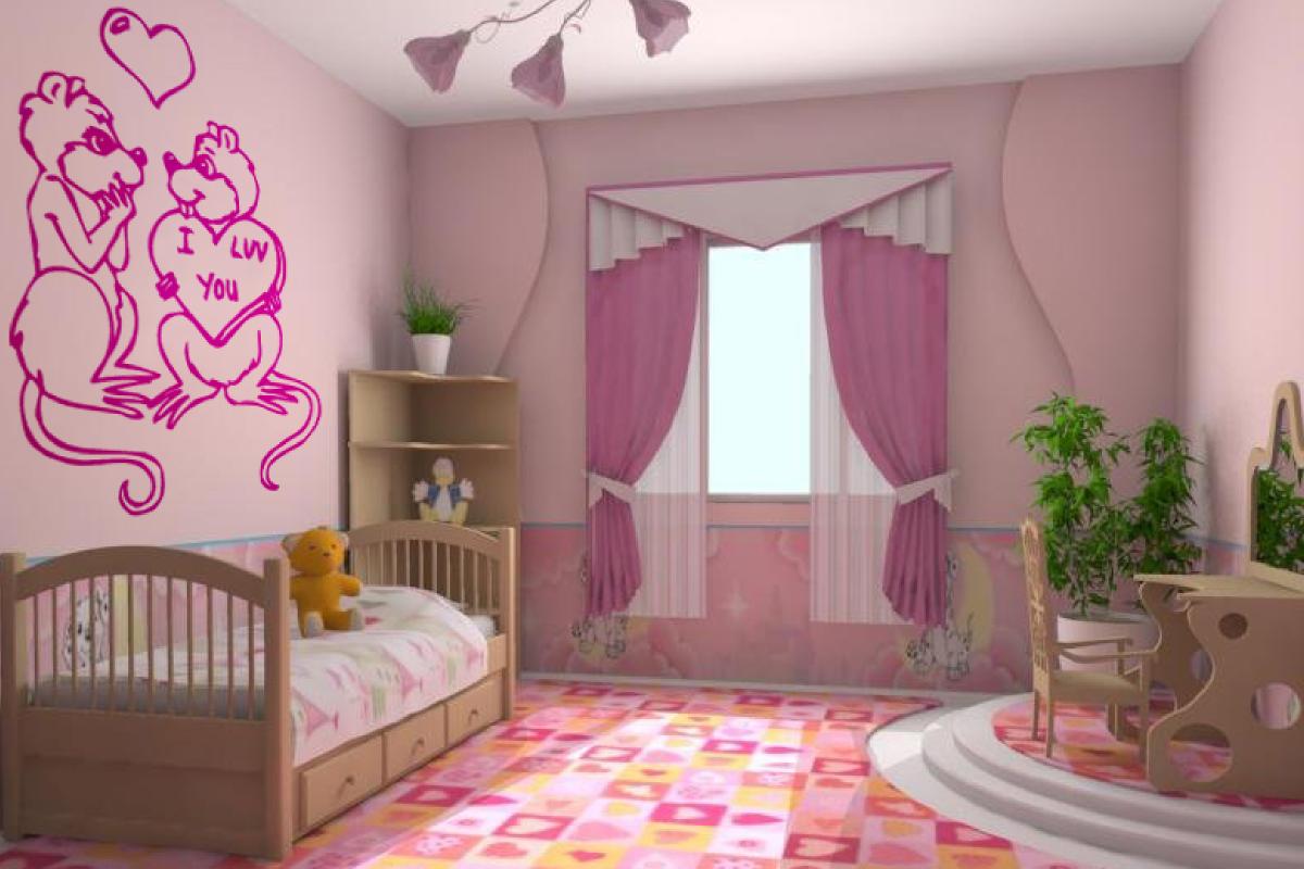 Макет детской комнаты для девочки