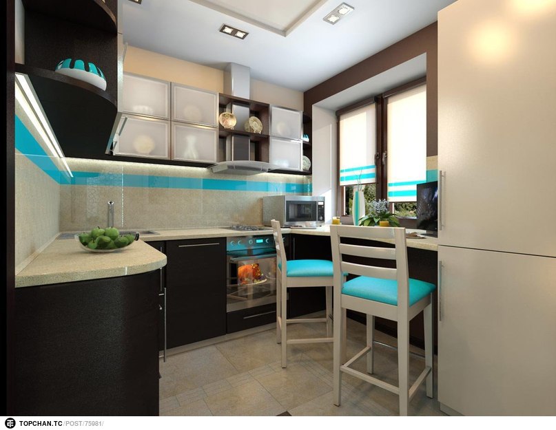 Дизайн маленьких кухонь для малогабаритных квартир с газовой колонкой