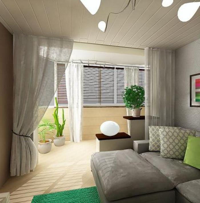 Дизайн квартиры студии с балконом