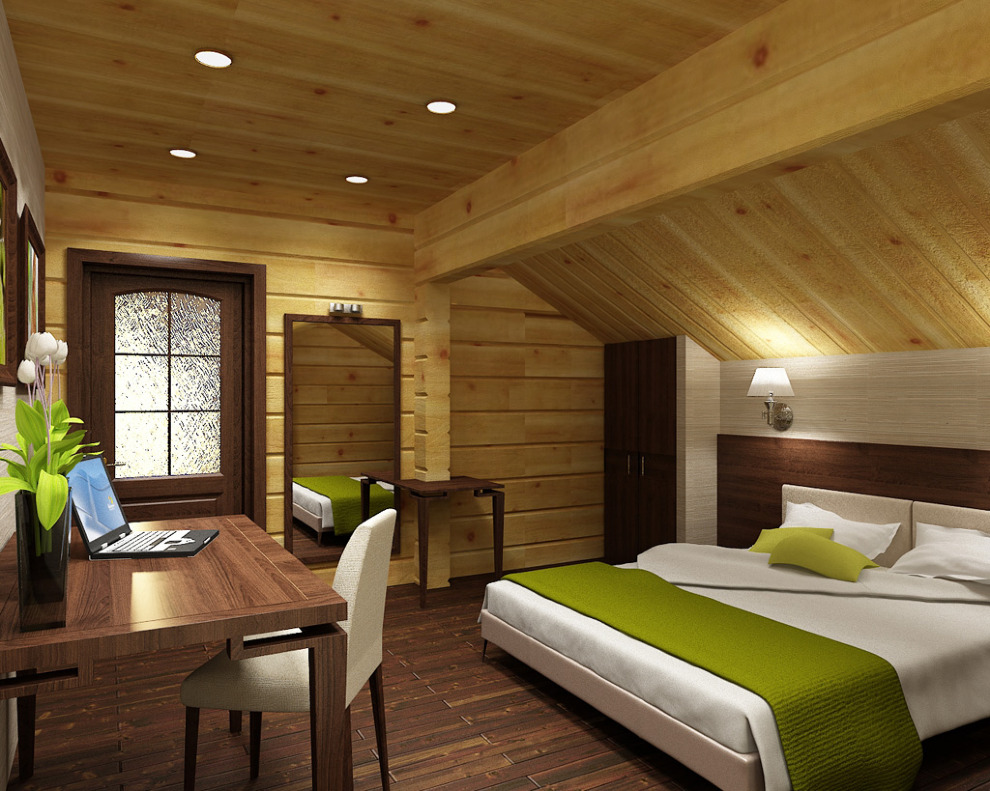 Новый свет комнаты. Спальня на даче. Деревянная мансарда интерьер. Спальня в дачном доме. Интерьер спальни в деревянном доме.