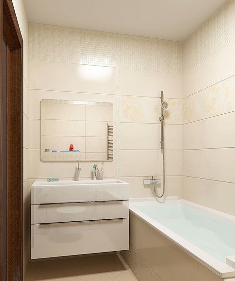 Дизайн проект ванной комнаты без унитаза