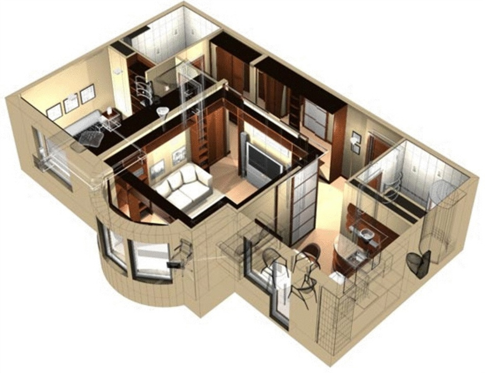Дизайн планировка интерьер 1 квартиры