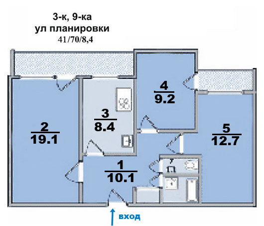 Планировка 3 комнатной квартиры в панельном доме
