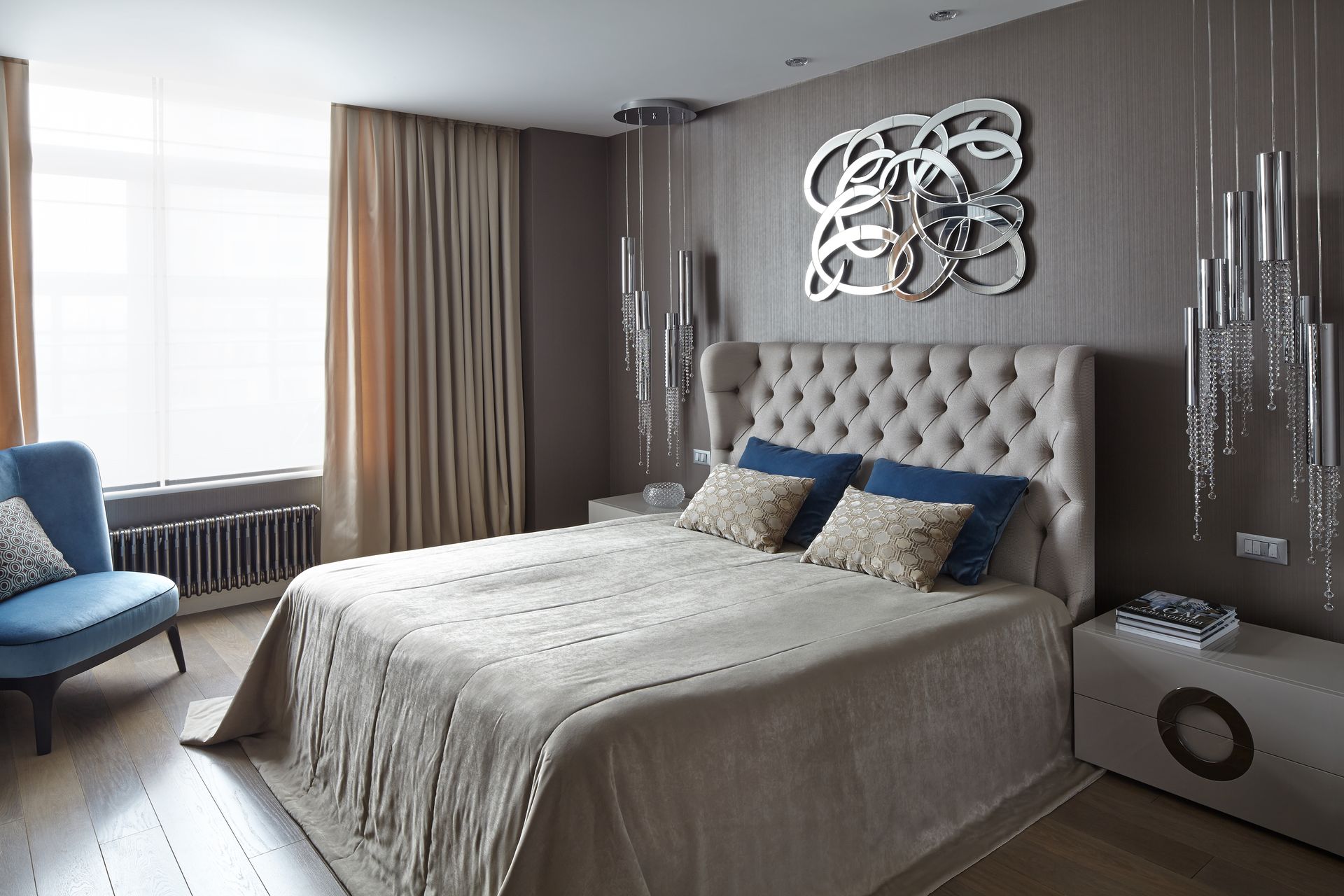Дизайн спальни с железной кроватью