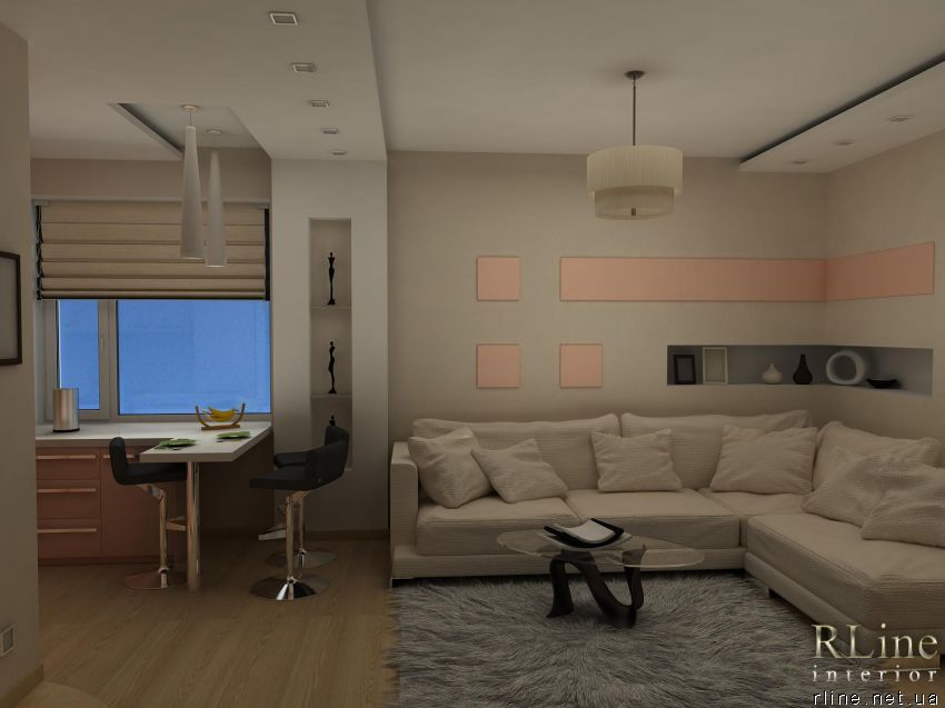 Дизайн 2х комнатной квартиры студии