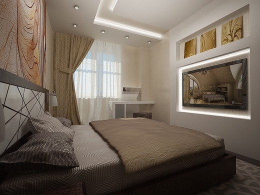 Дизайн спальни размером 3 на 4 метра