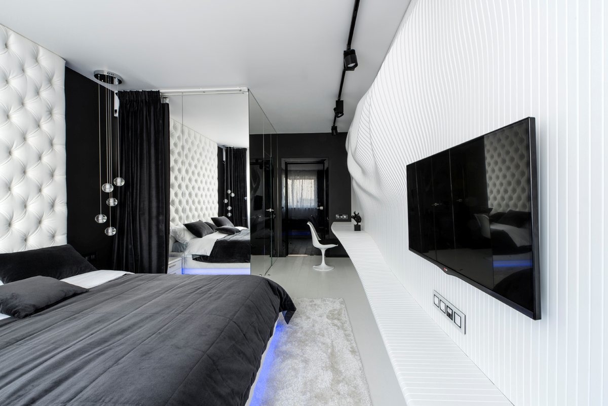 спальня в черном стиле