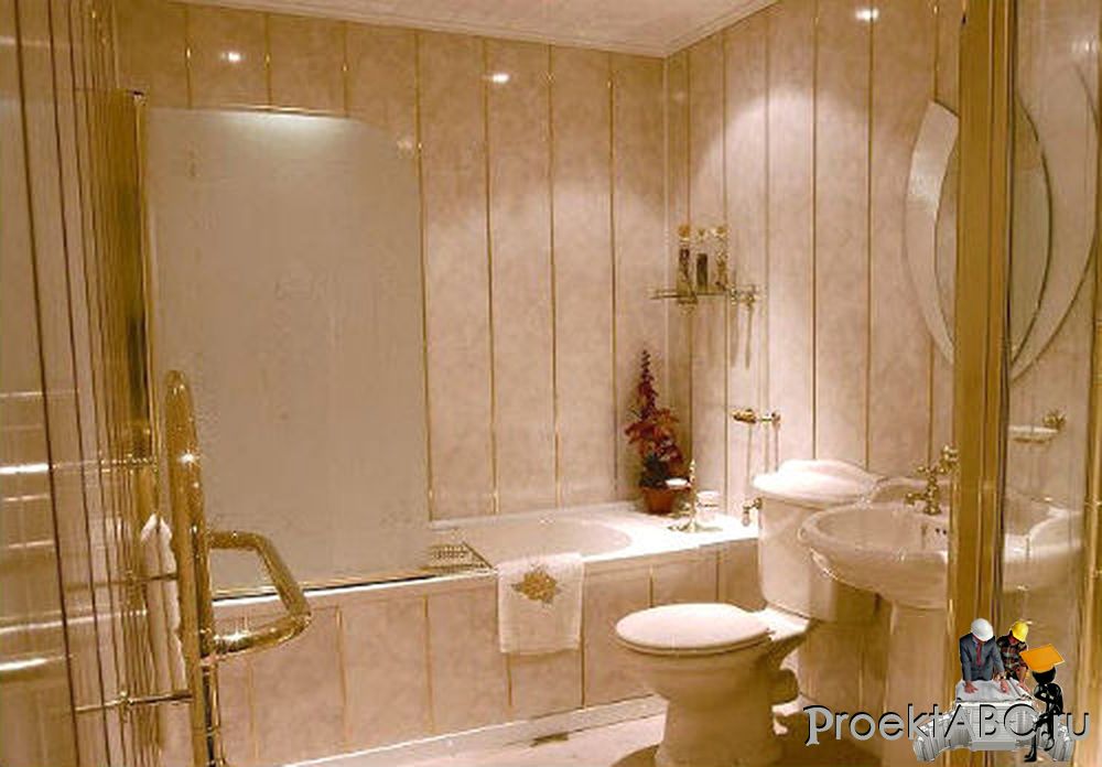 Варианты ремонта ванной комнаты панелями пвх
