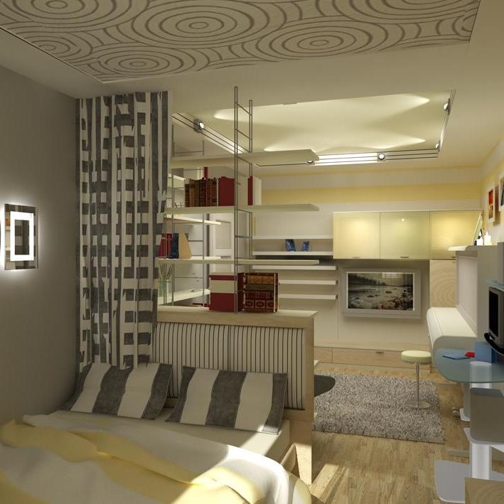 Дизайн комнаты кухня спальня
