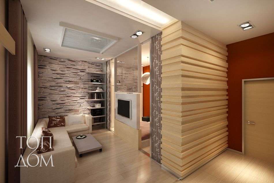 Дизайн гостиной без стенки